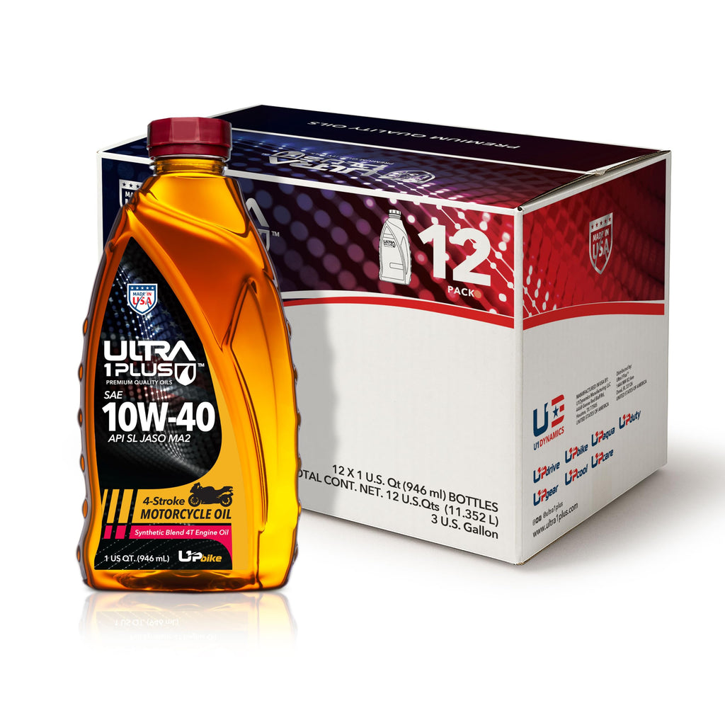 10W-40 Synthetic Blend Motorcycle Motor Oil 12 Quarts A176