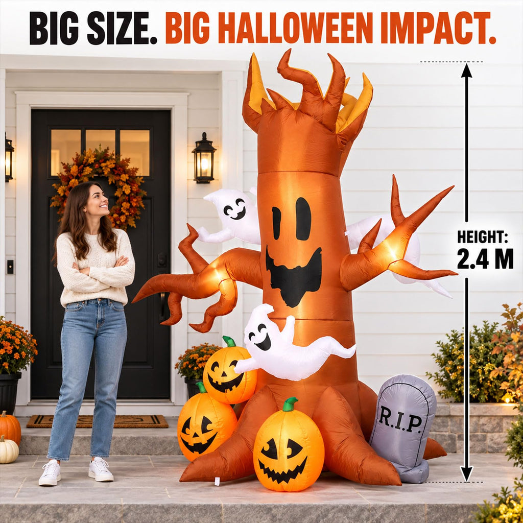 8FT Halloween Inflatable Ghost Tree Decoration X93601
