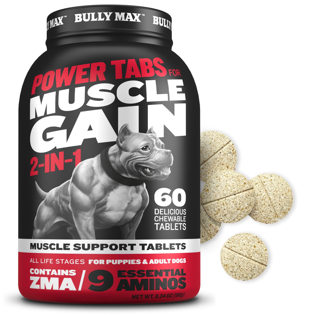 Dog Weight Gainer Chews & Muscle Builder Tablets & Liquid Muscle Builder Supplement B19513