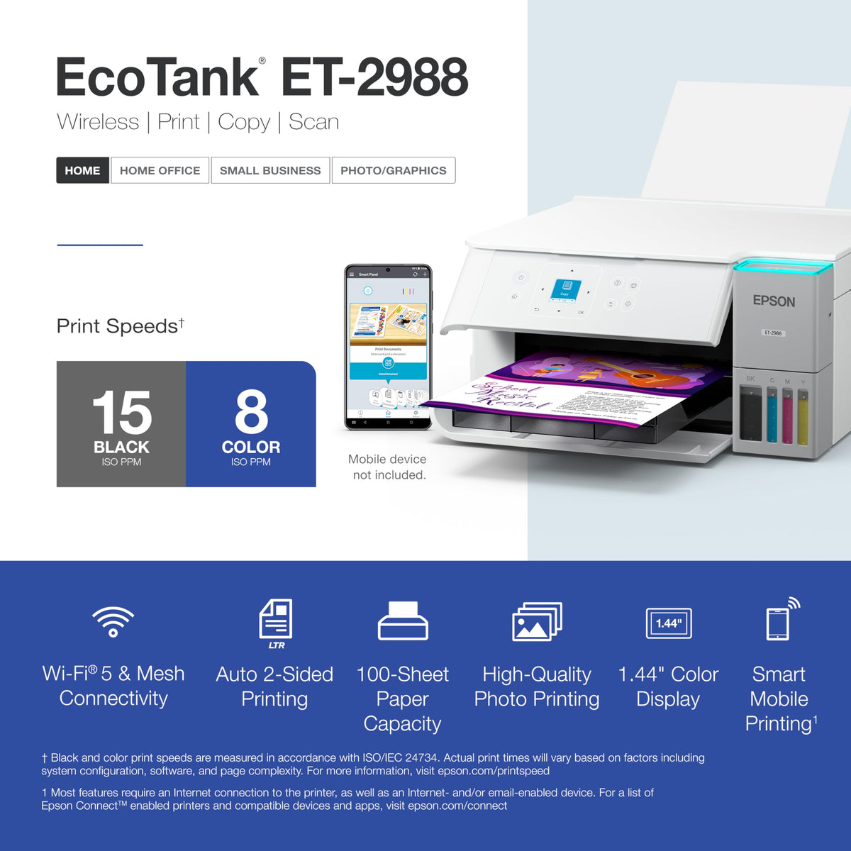 Wireless All-in-One Color Supertank Printer V3584