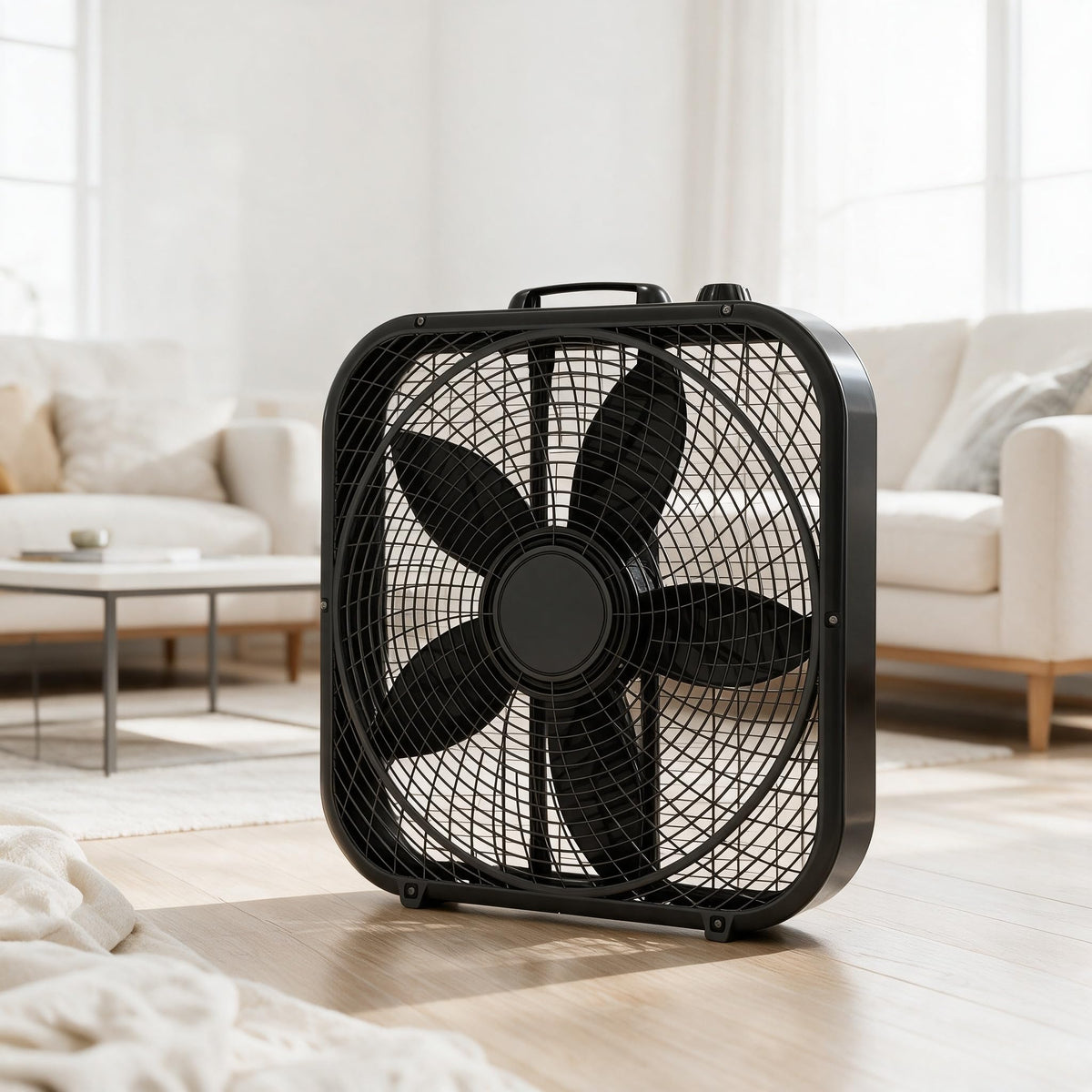 Black 3-Speed Box Fan U565