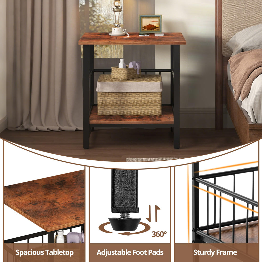 18” Square Side Table with Open Storage Shelf M92096
