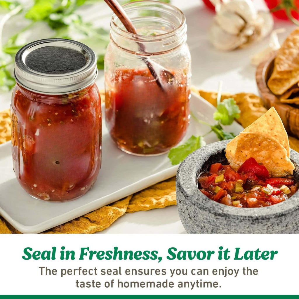 16 Oz Wide Mouth Glass Mason Jars with Lids & Bands, 12-Pack T4116