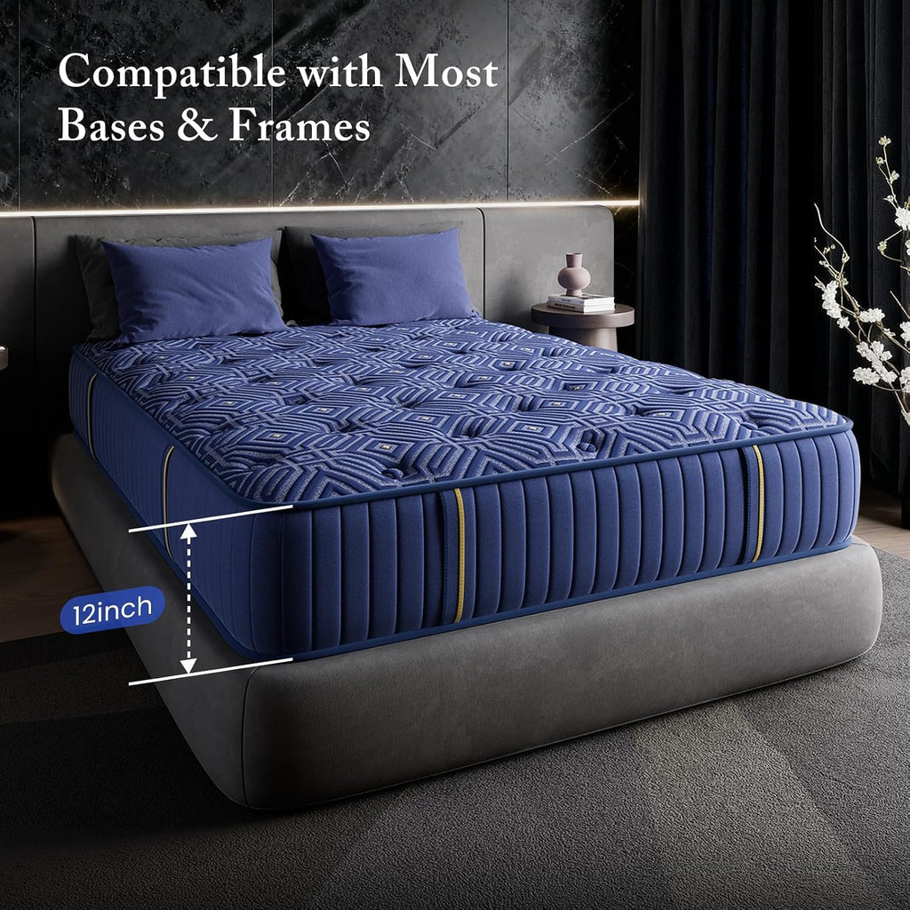 Full Size 12 Inch Medium Firm Gel Memory Foam Mattress O225530