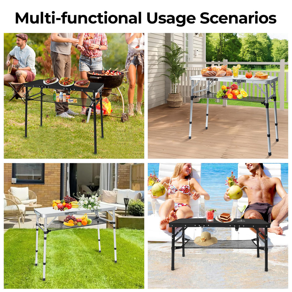 Folding Camping Table with Adjustable Height N6609