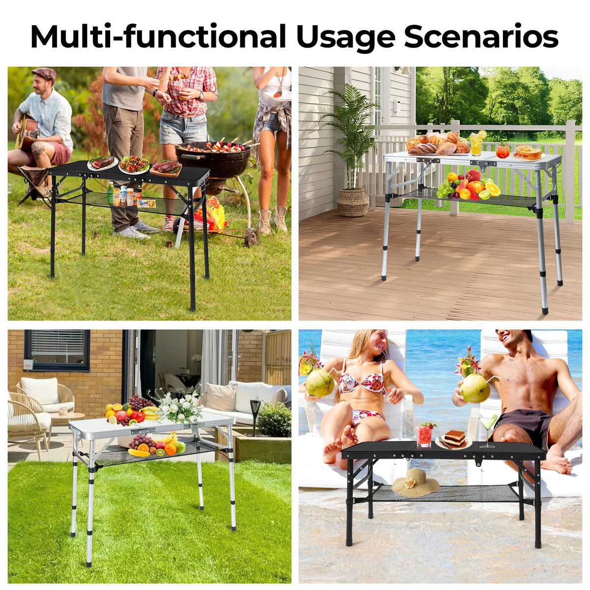 Folding Camping Table with Adjustable Height N6609