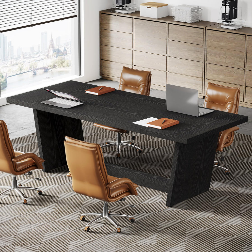 6 FT Rectangular Conference Table with Pedestal Base A337905