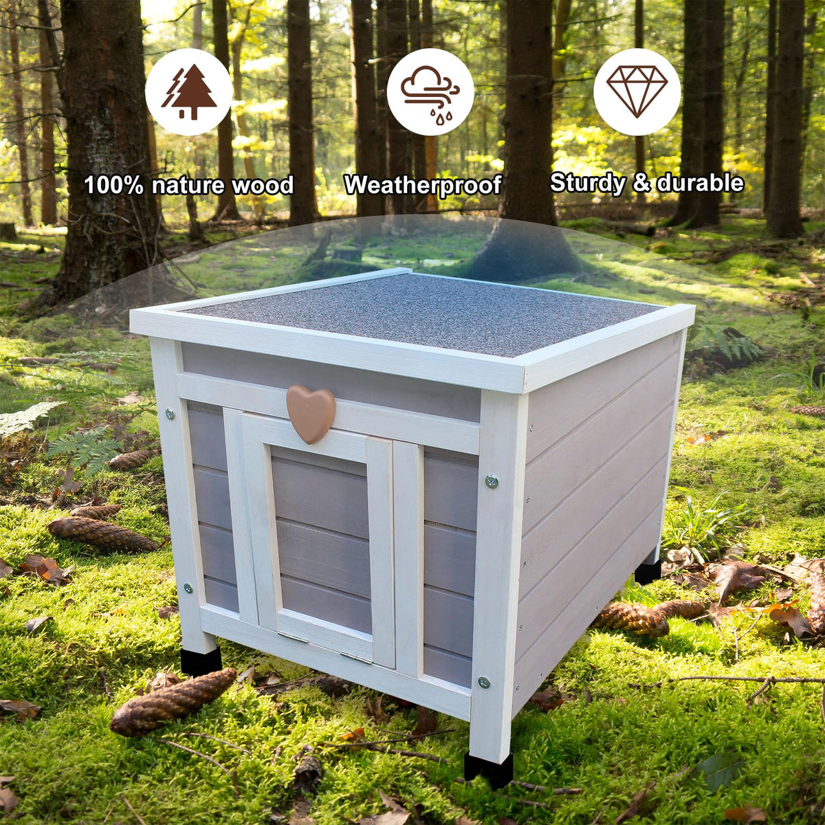 Insulated Outdoor Cat House with Liner B377