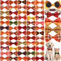 60 Pcs Plaid Dog Collar Bow Ties E387