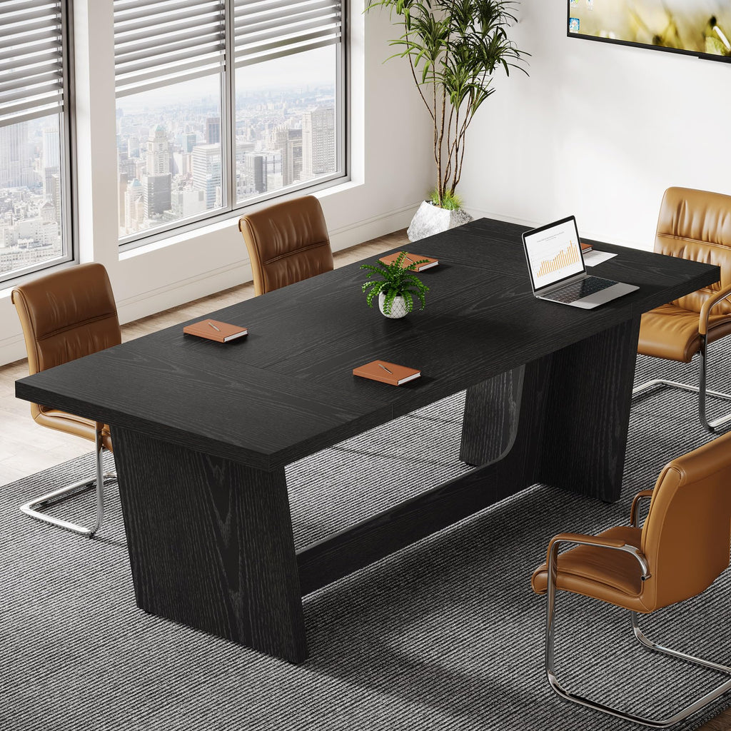 6 FT Rectangular Conference Table with Pedestal Base A337905