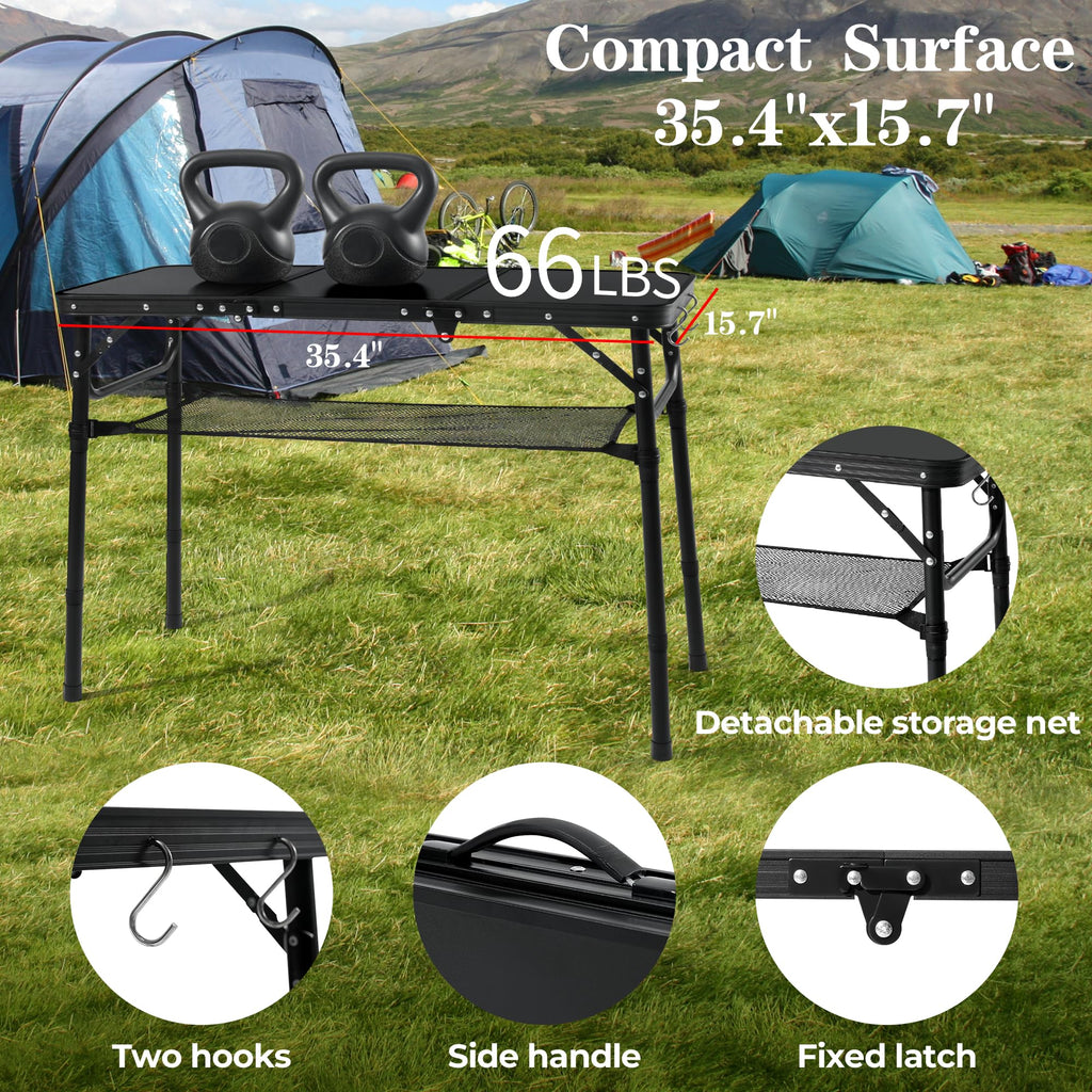 Folding Camping Table with Adjustable Height N6609