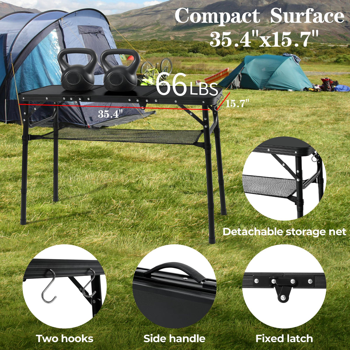 Folding Camping Table with Adjustable Height N6609