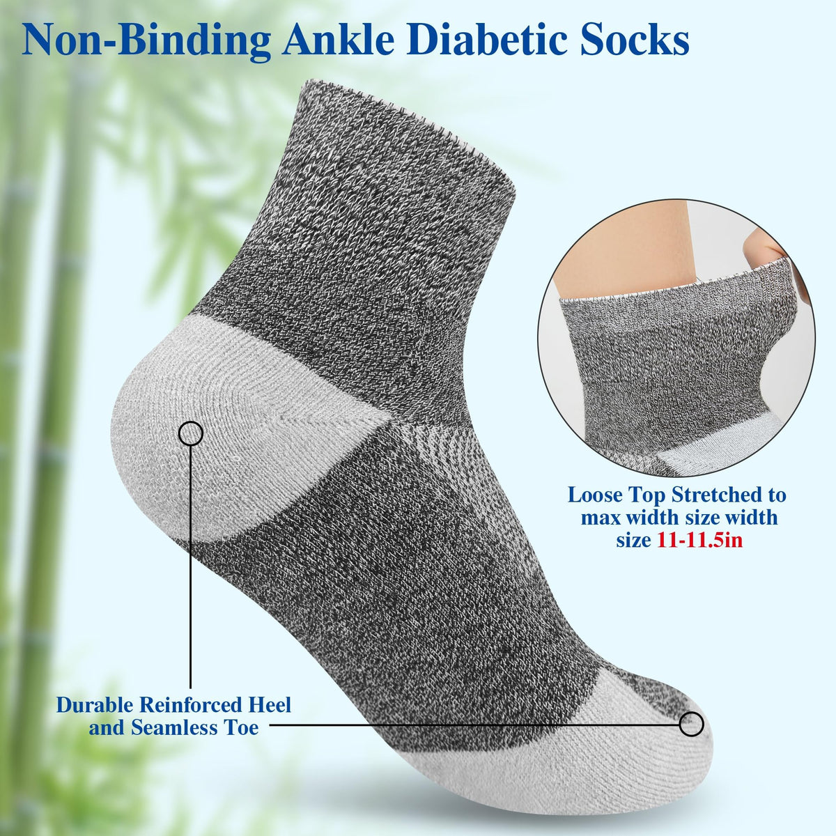 Diabetic Socks for Men, 10 Pairs Ankle & Low Cut Size 9-15 F313000