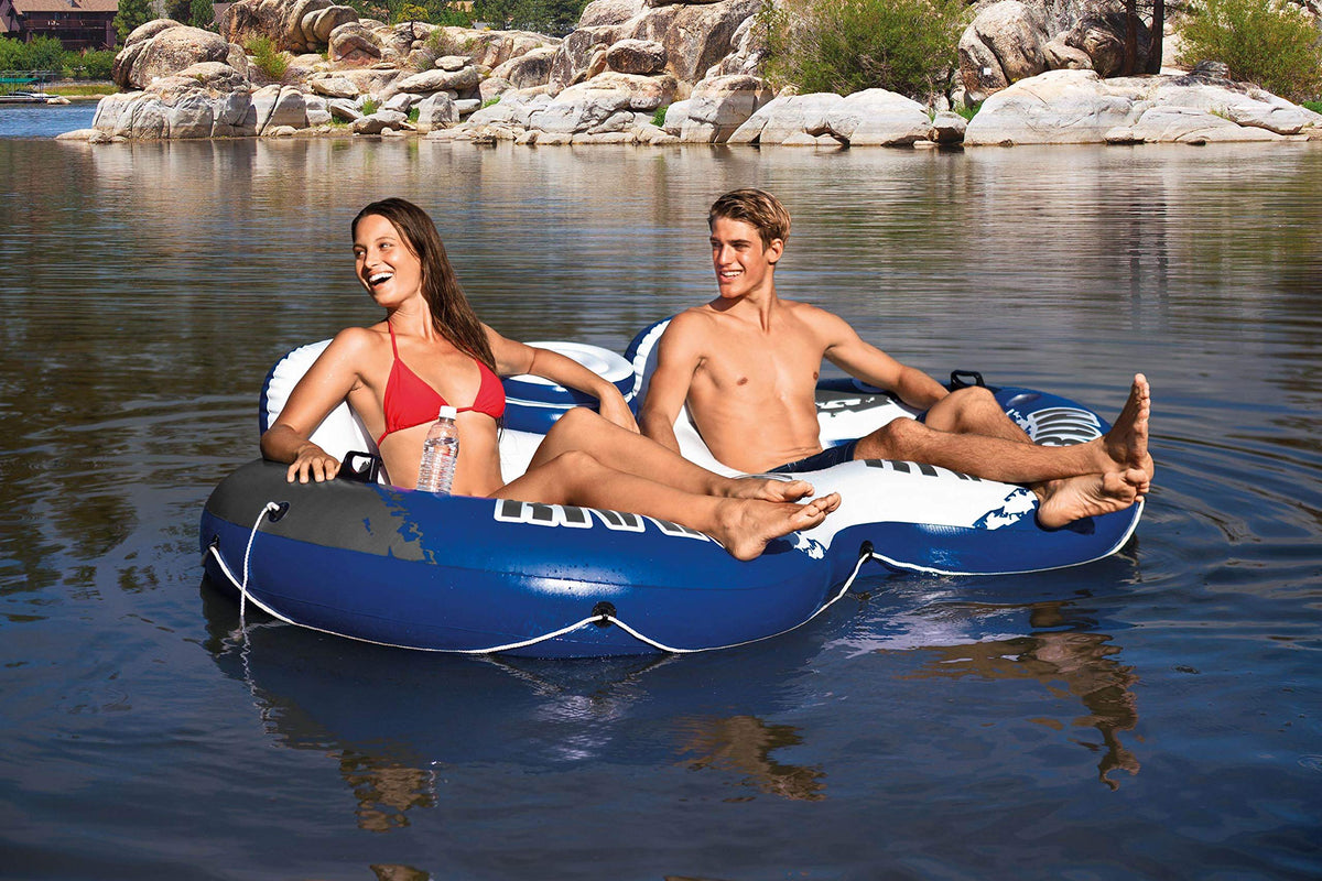 Inflatable 2-Person Floating Lake Lounge, 2-Pack Y39186